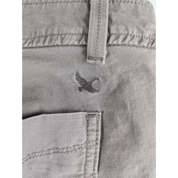 Eddie Bauer Womens Slightly Curvy Cropped Cargo Pants Gray Size 14 Roll Tab Cuff - Picture 15 of 16
